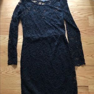 Black tight lace dress
